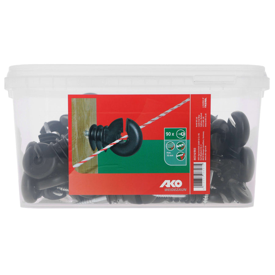 Ako Ring Insulator Compact with Short Support 25 Pieces Black