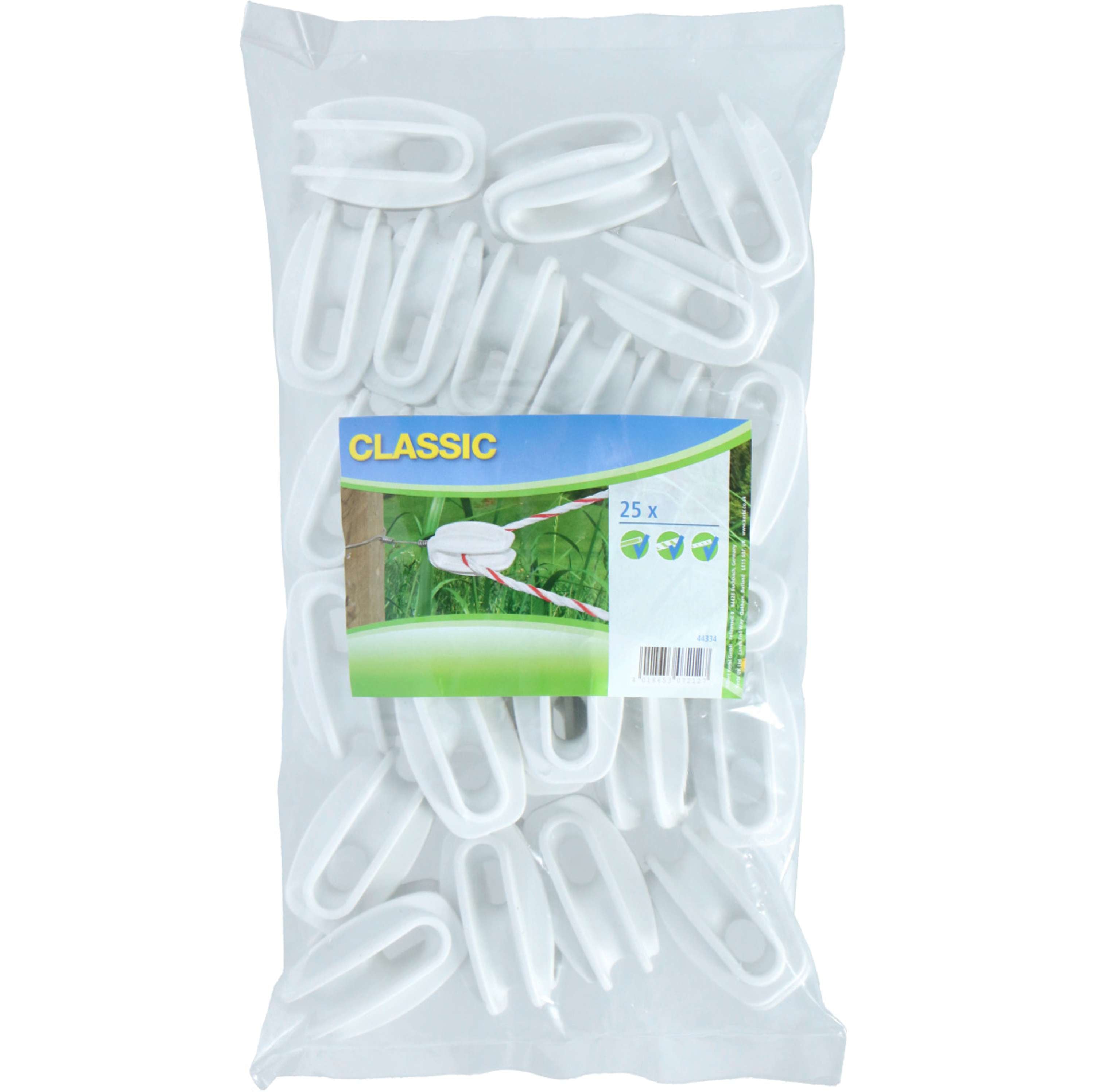 Ako Strain Insulator for Ropes 25 Pieces White