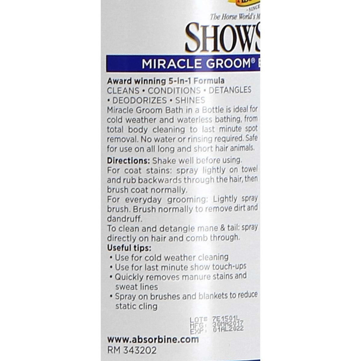 BR Miracle Groom Absorbine 5 in 1