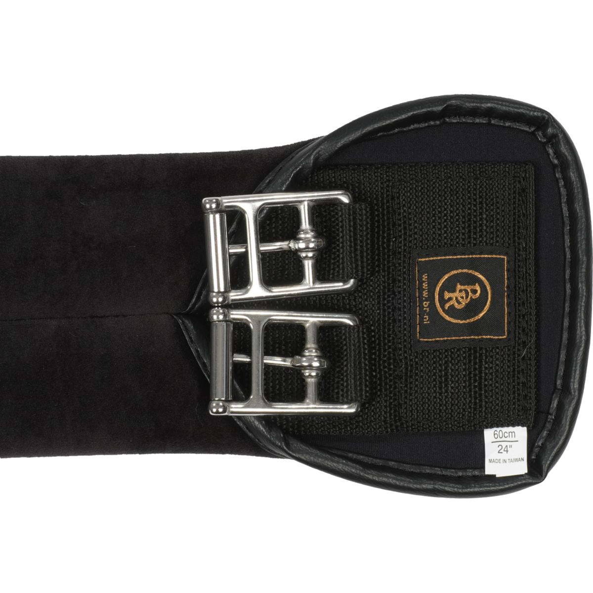 BR Dressage Girth Neoprene/Velvet SS Roller Buckles Black