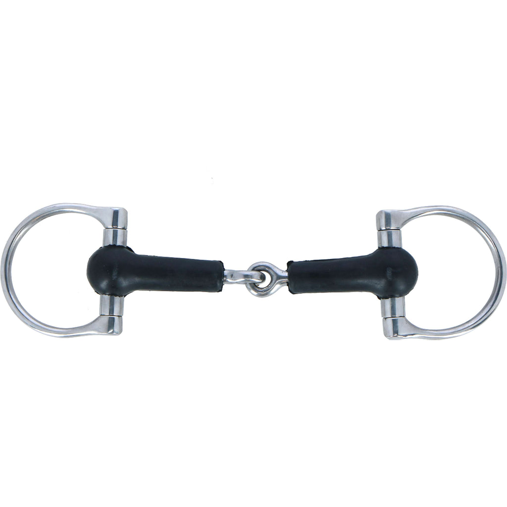 Harry's Horse D-ring Snaffle with Rubber Covered Mouthpiece RVS