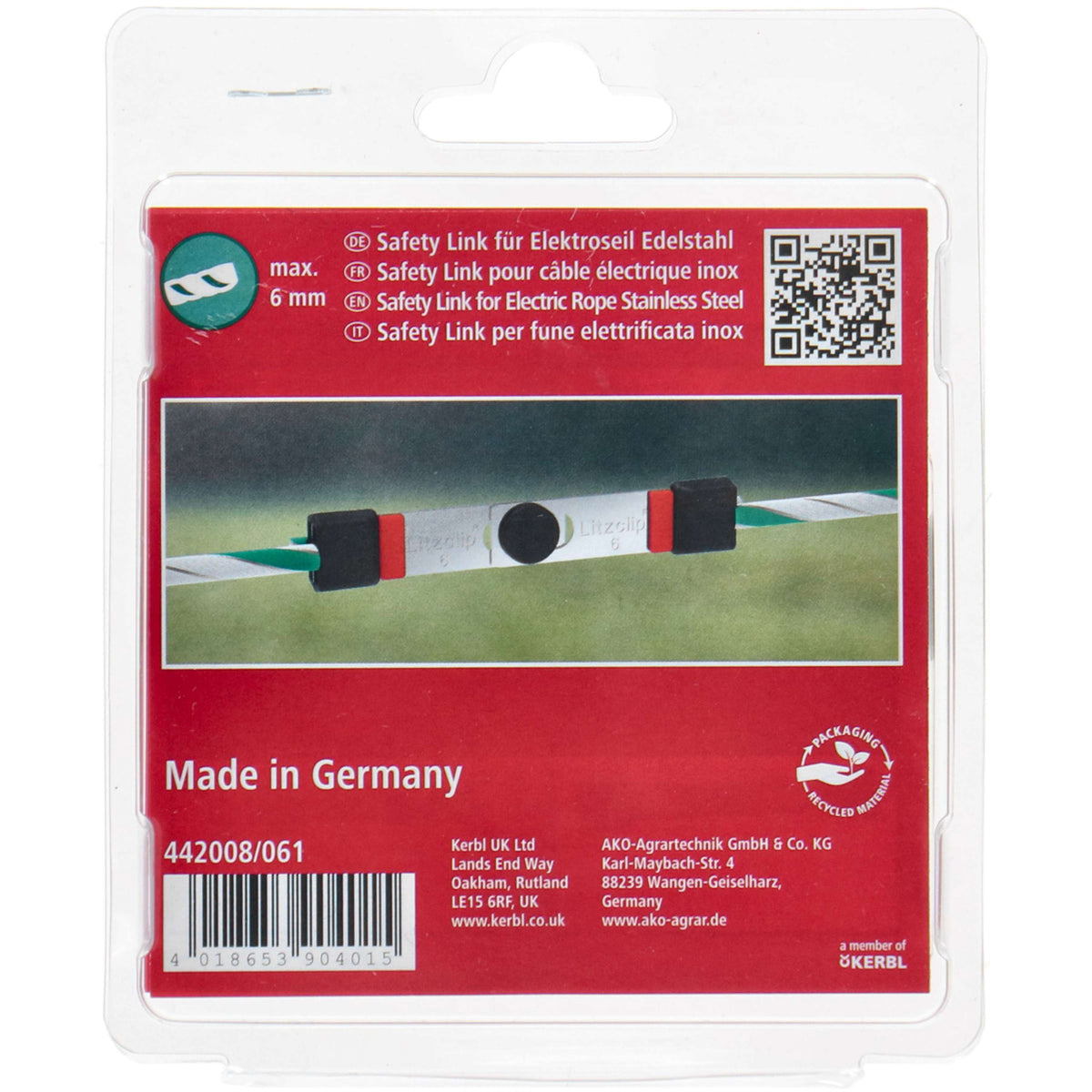 Kerbl Safety Link Litzclip 6mm 6 Pieces