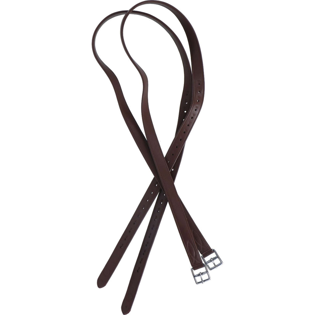 BR Stirrup Straps Nylon and Soft Stainless Steel Buckles Tobacco/Silver