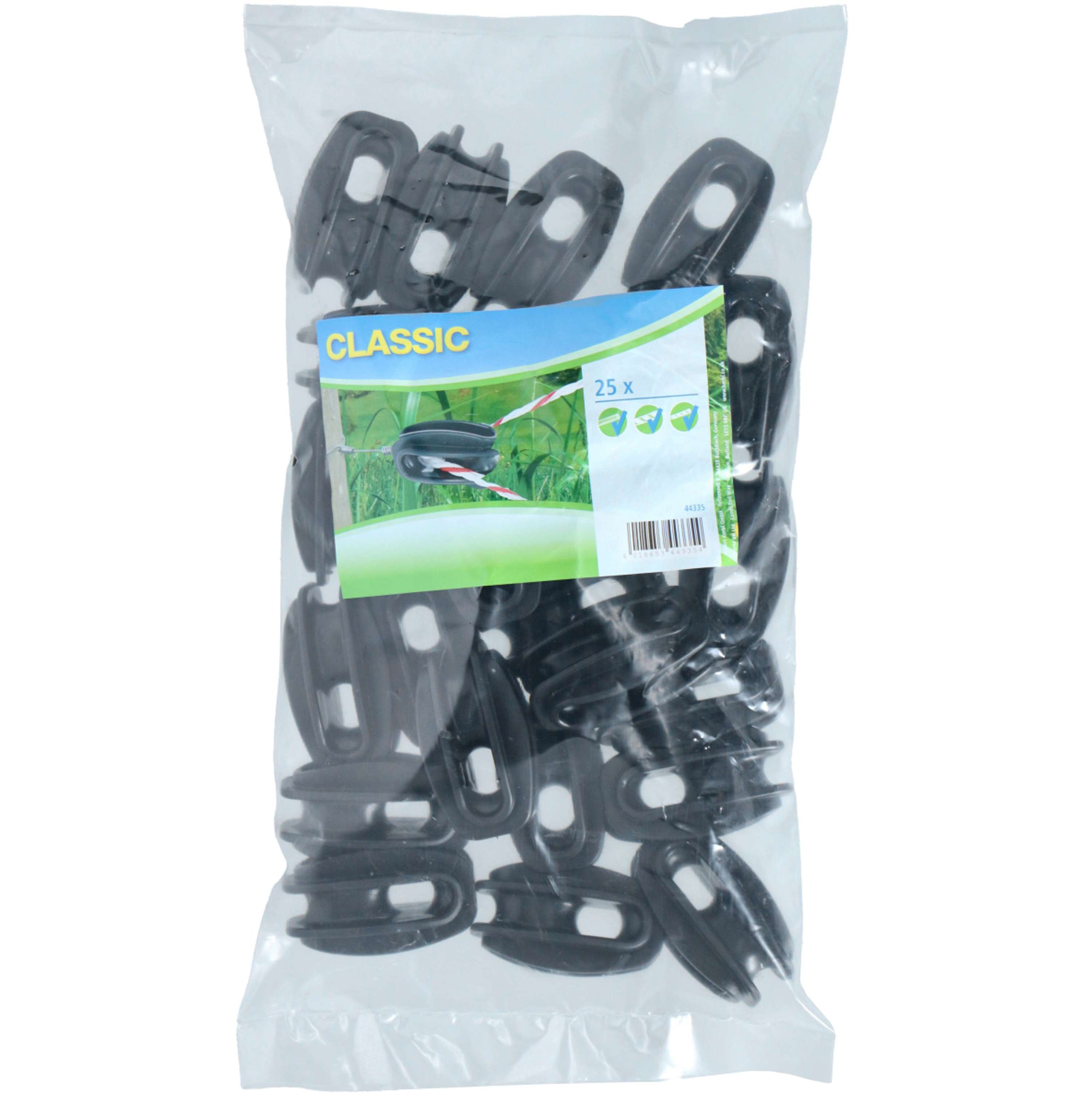 Ako Strain Insulator for Ropes 25 Pieces Black