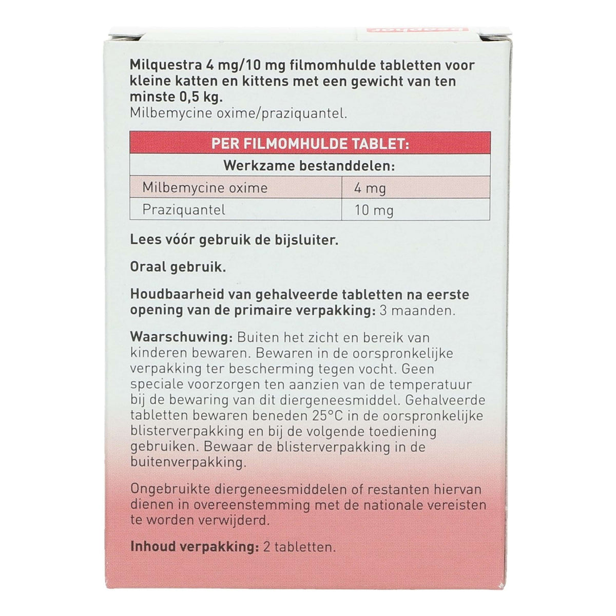 Beaphar Milquestra Deworming Tablets Cat/Kitten 0,5-4kg