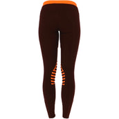 HKM Riding Leggings Starlight Sili. Knee Brown/Orange