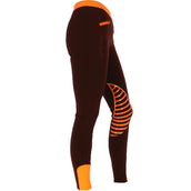 HKM Riding Leggings Starlight Sili. Knee Brown/Orange