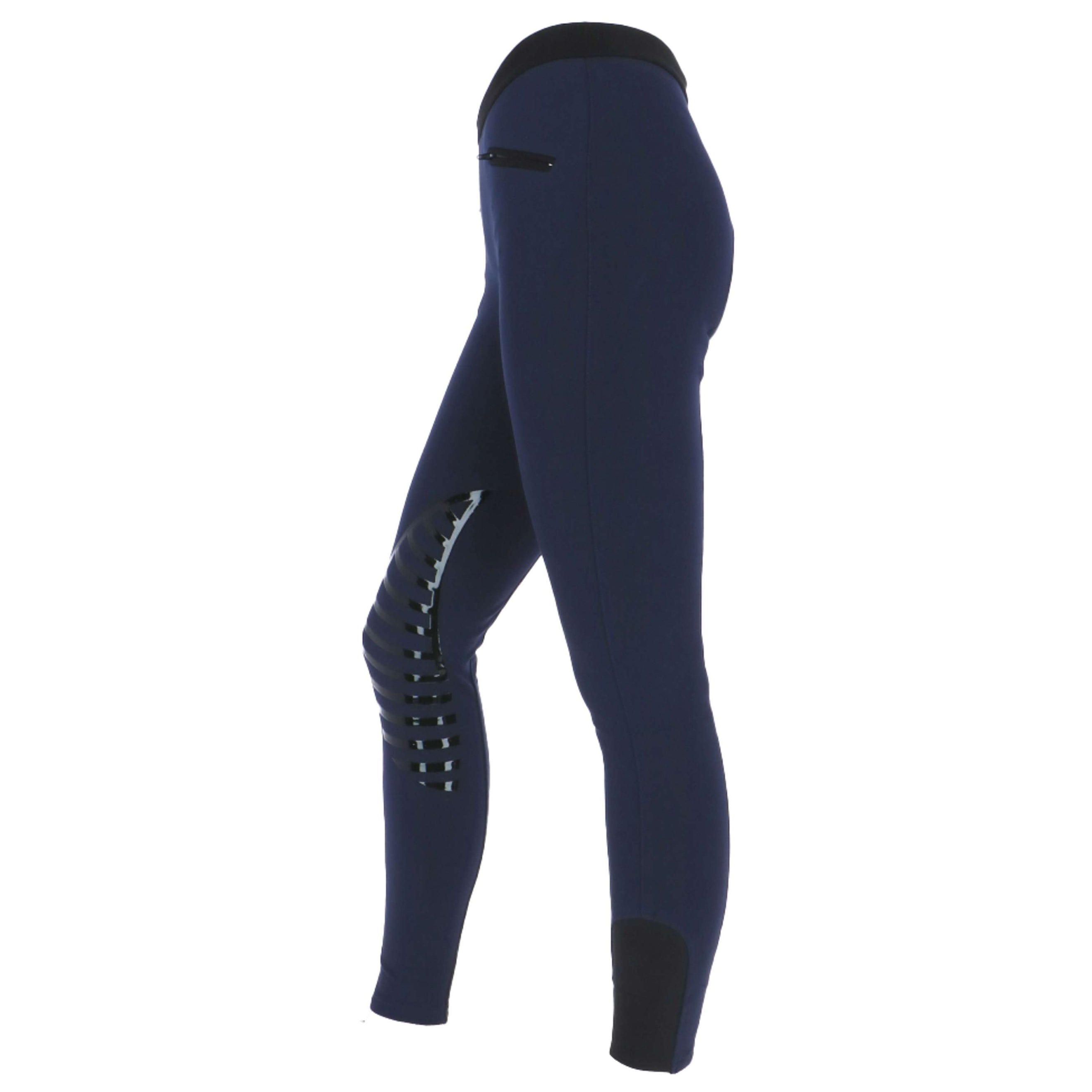 HKM Riding Leggings Starlight Sili. Knee Blue/Black