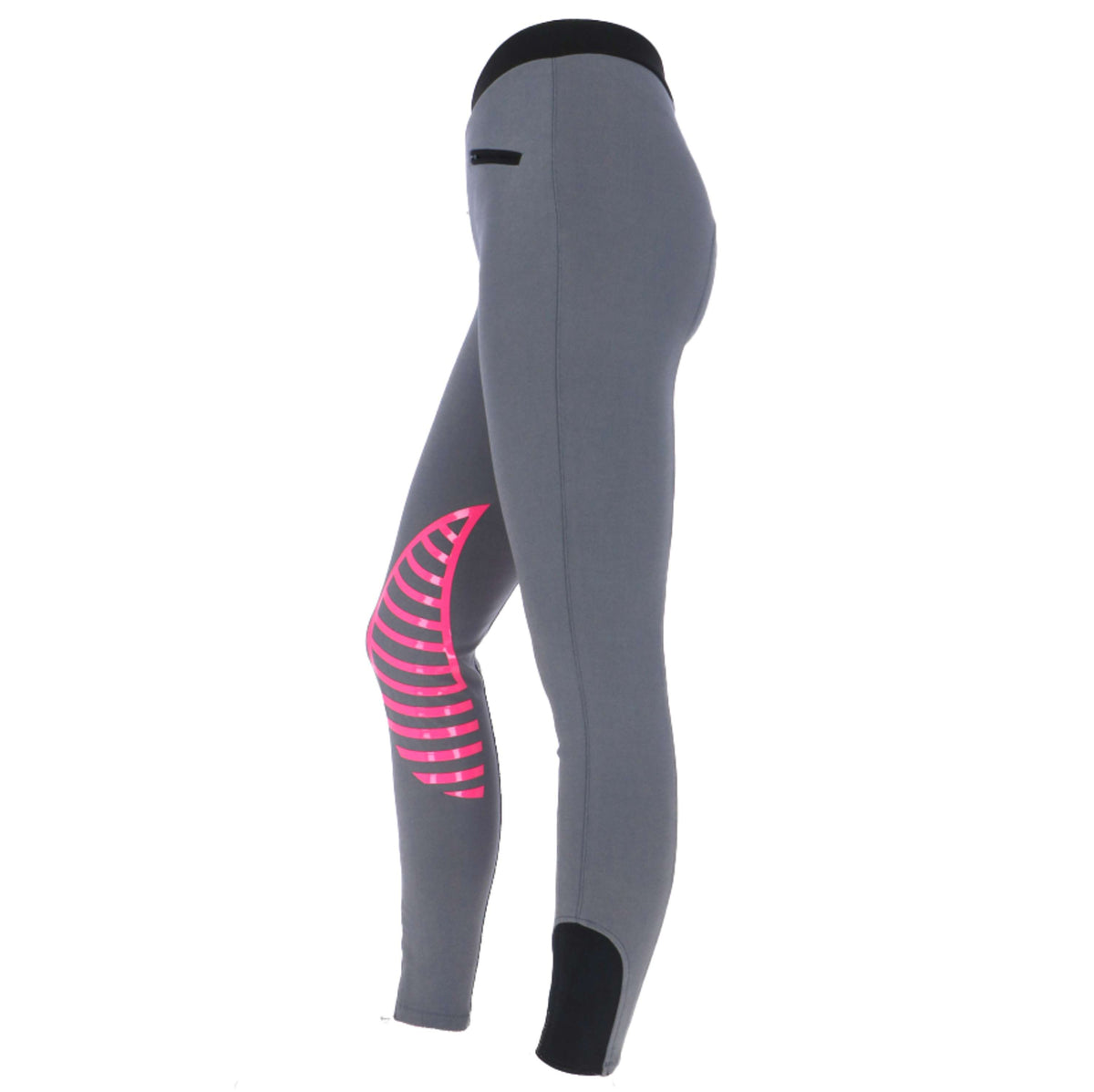 HKM Riding Leggings Starlight Silicon Knee Ladies Light Grey/Pink