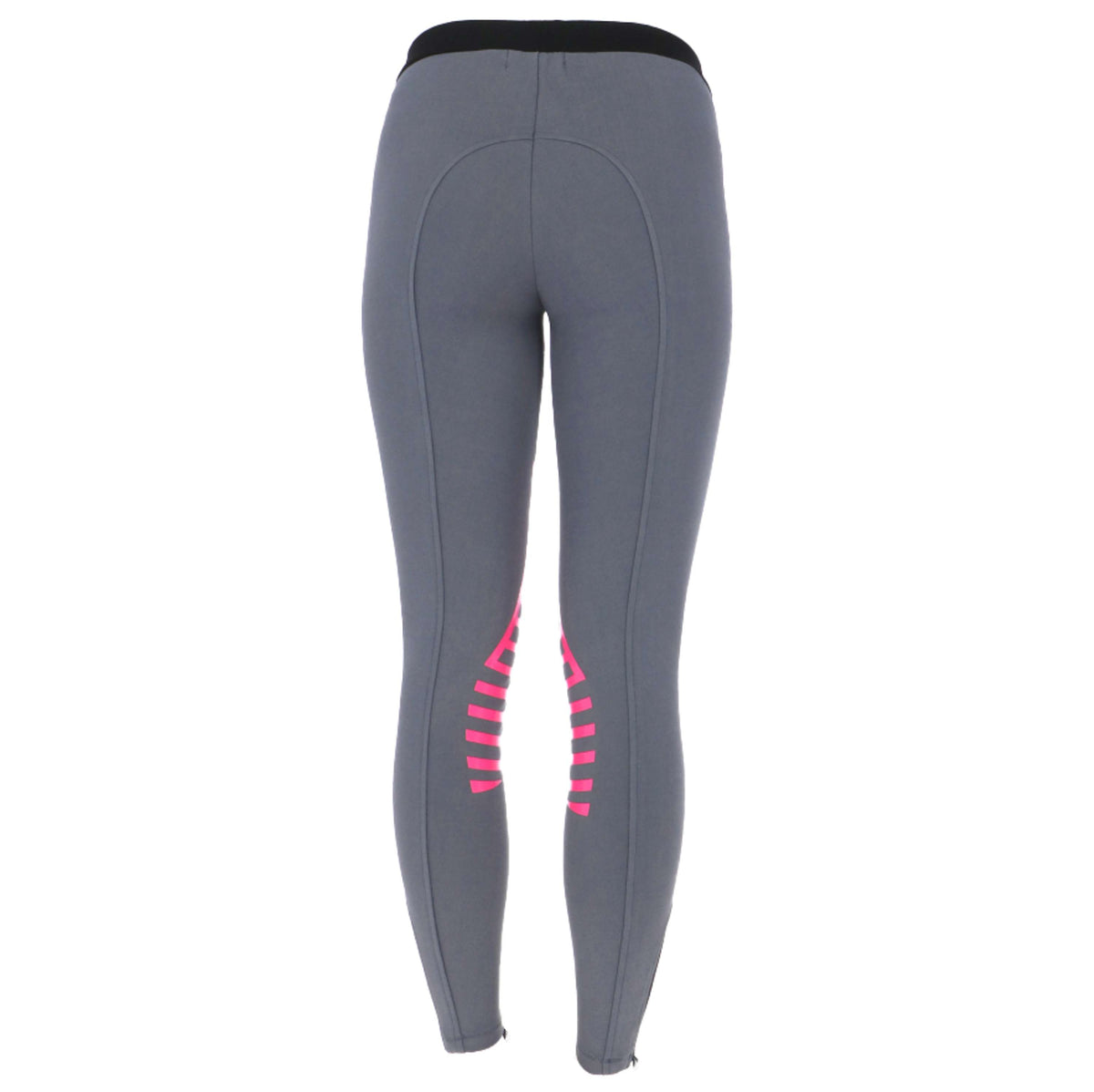 HKM Riding Leggings Starlight Silicon Knee Ladies Light Grey/Pink