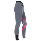 HKM Riding Leggings Starlight Silicon Knee Ladies Light Grey/Pink