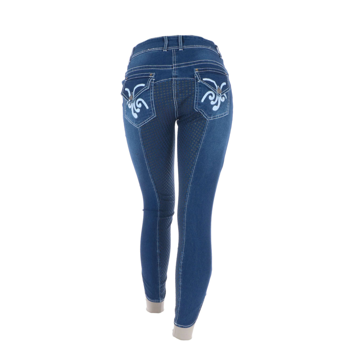 HKM Riding Breeches Pasadena Silicon Full Seat Blue jeans