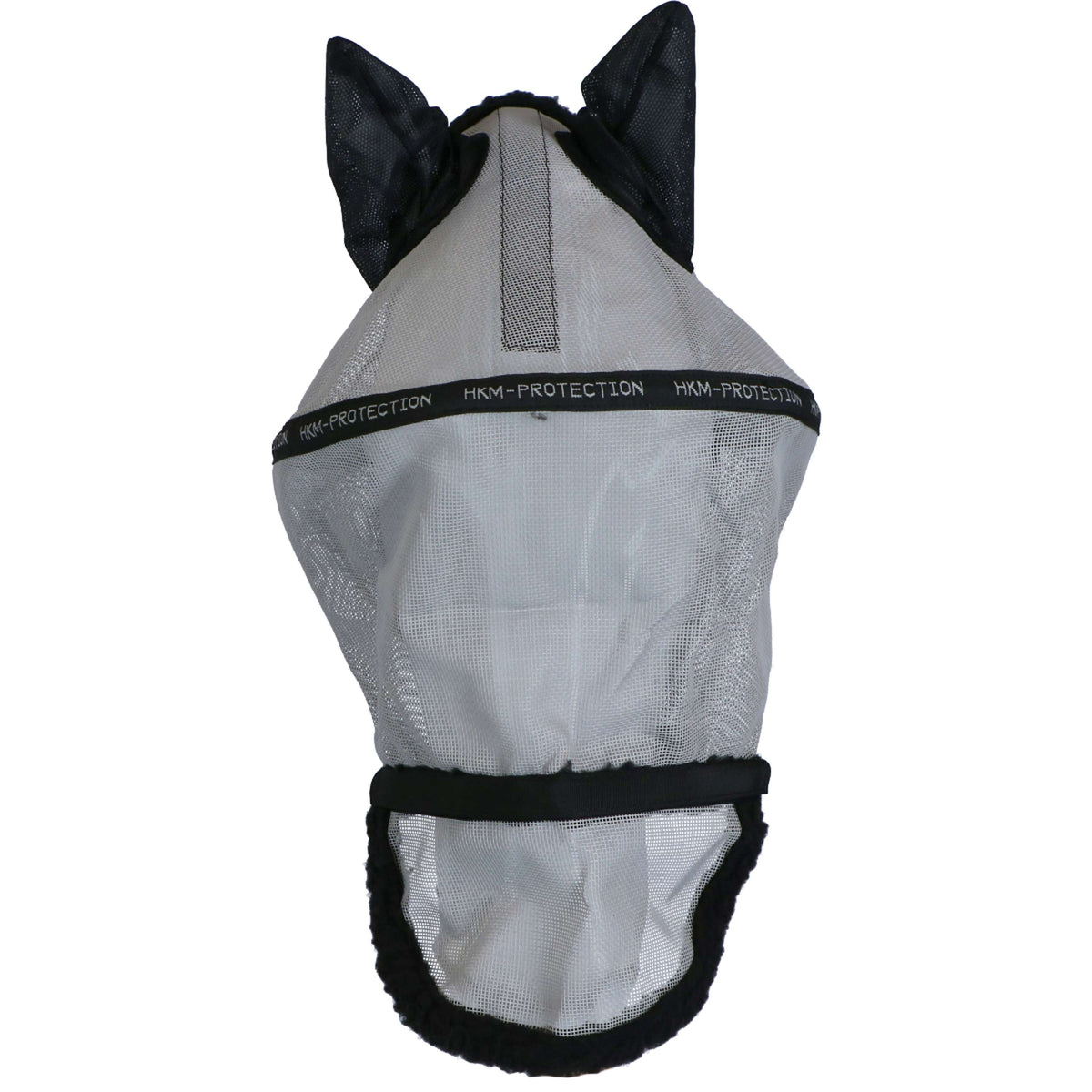 HKM Fly Mask with Removable Nose Protection Silver/Black