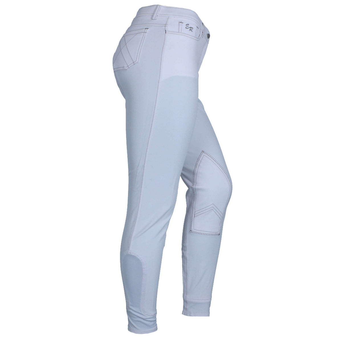 Easy Rider by EuroStar Breeches Zohra Womens Flex Knee SK White