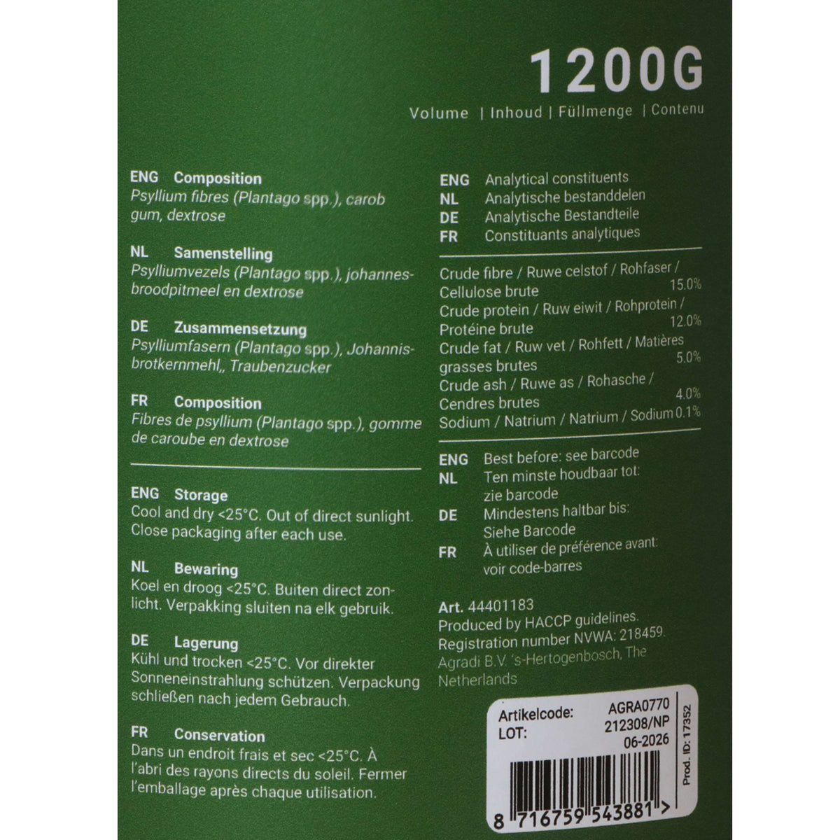 Agradi Health Psyllium Sand Away Plus