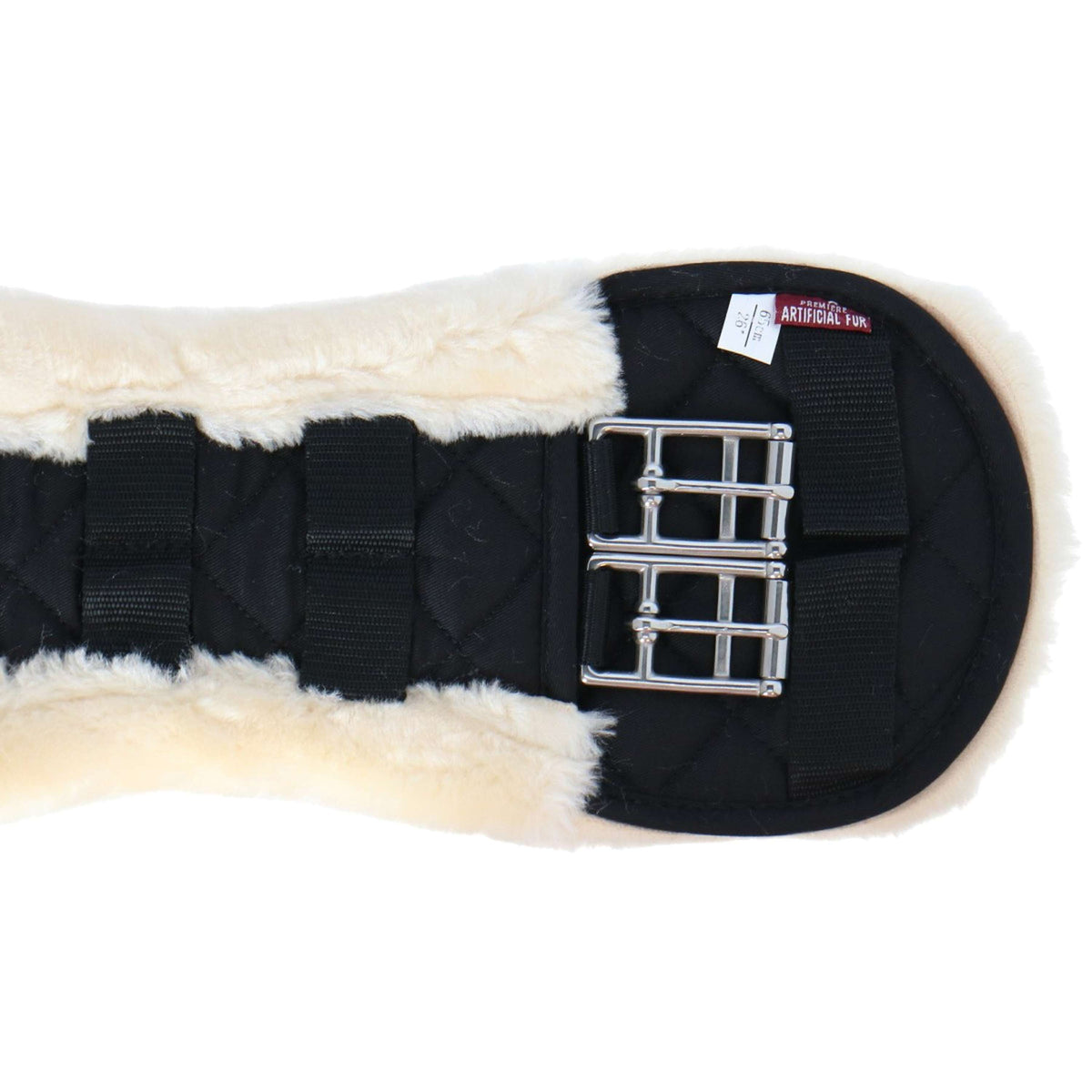 Premiere Dressage Girth Anatomic Synthetic Sheepskin Black/Natural