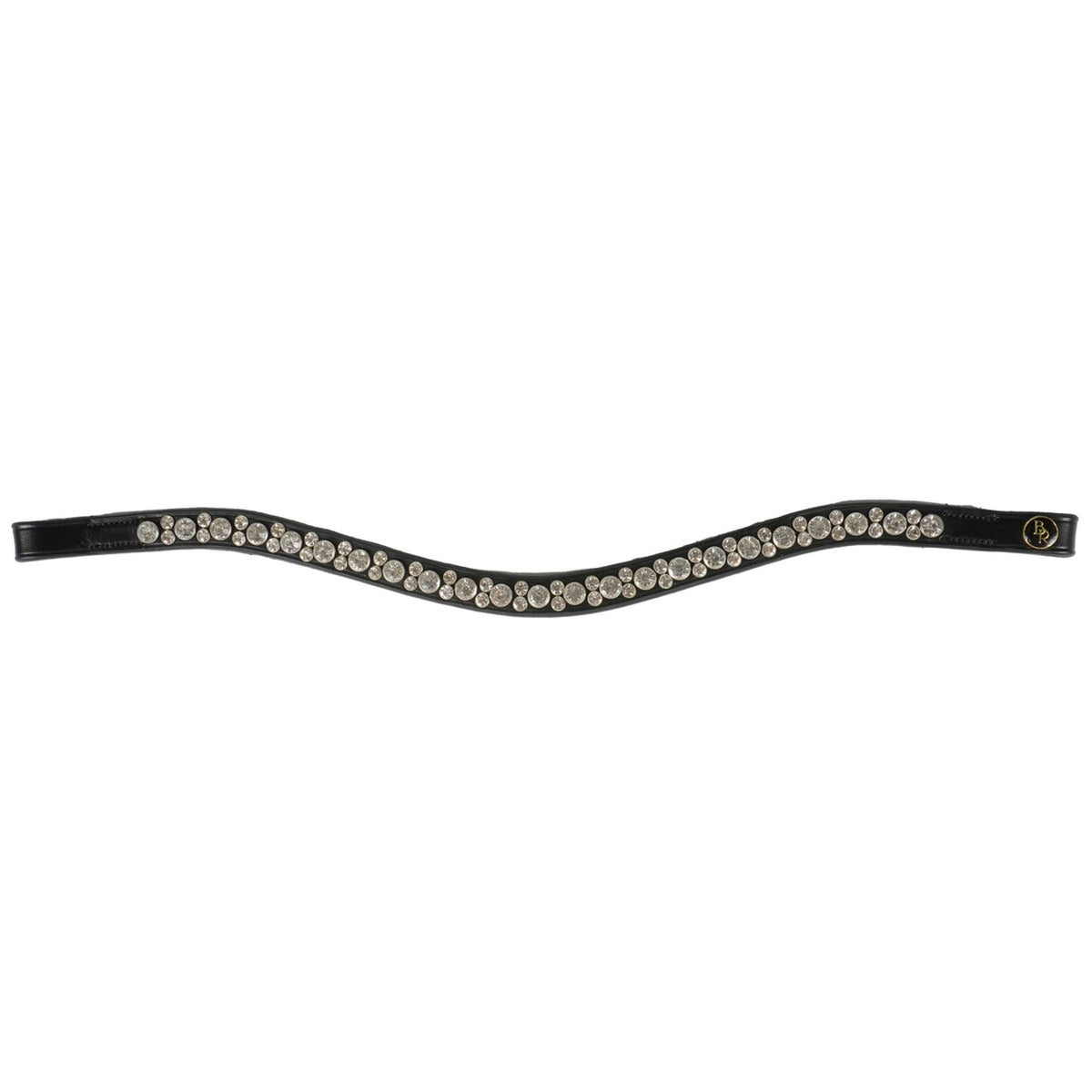 BR Browband Ardennes Curved Crystal Black/Crystal