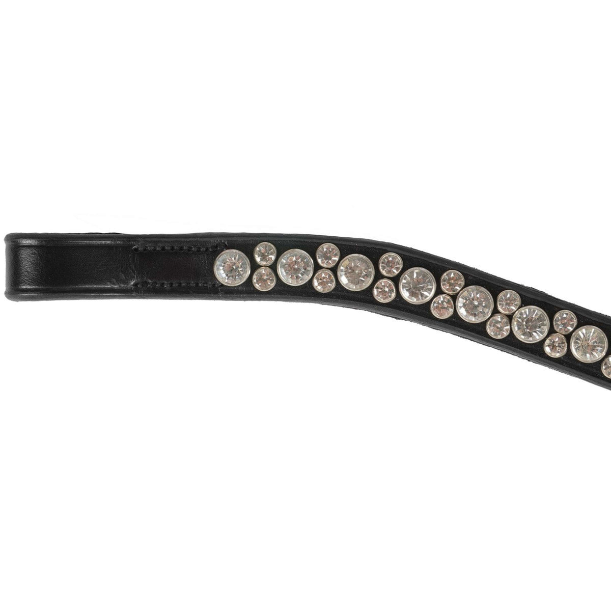 BR Browband Ardennes Curved Crystal Black/Crystal