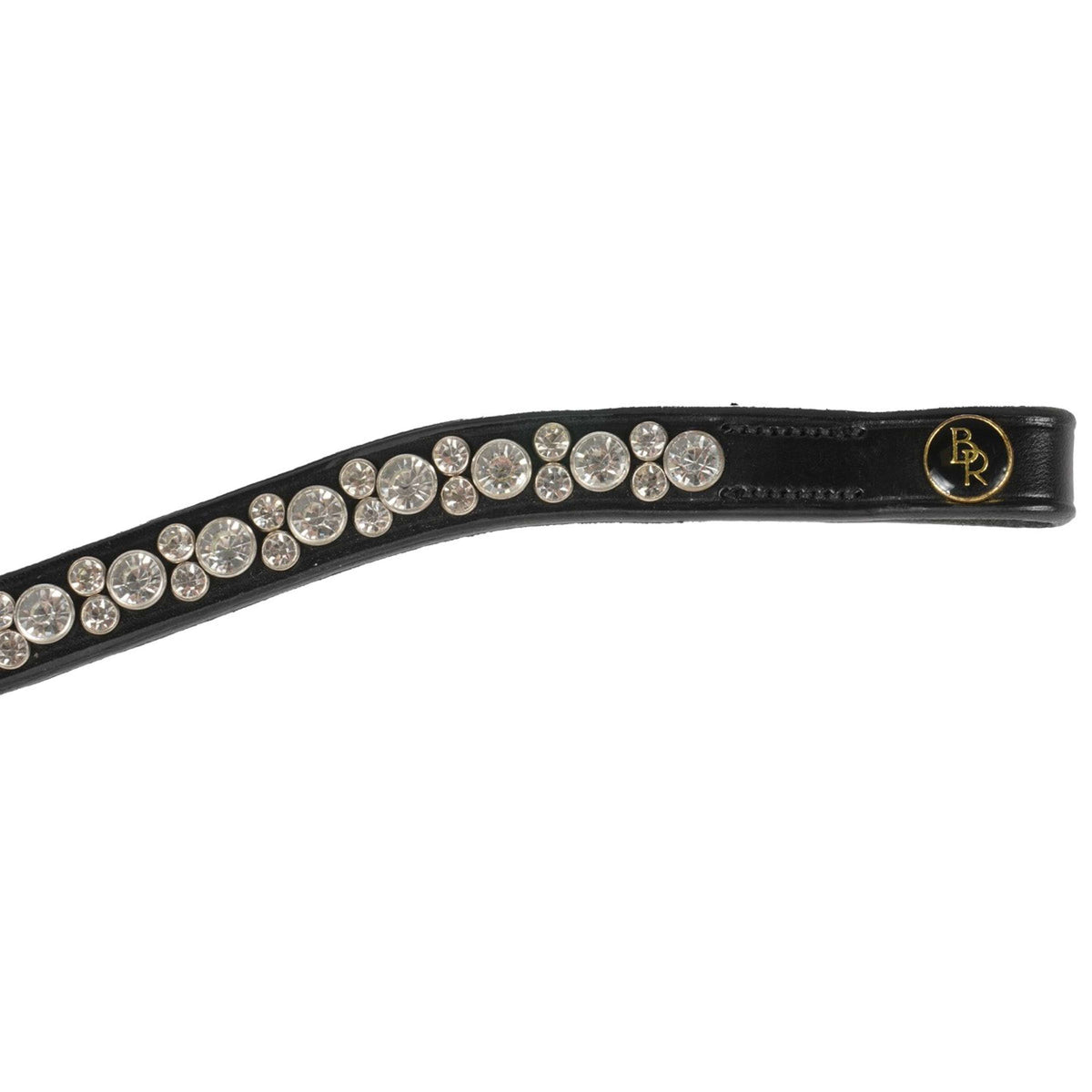 BR Browband Ardennes Curved Crystal Black/Crystal