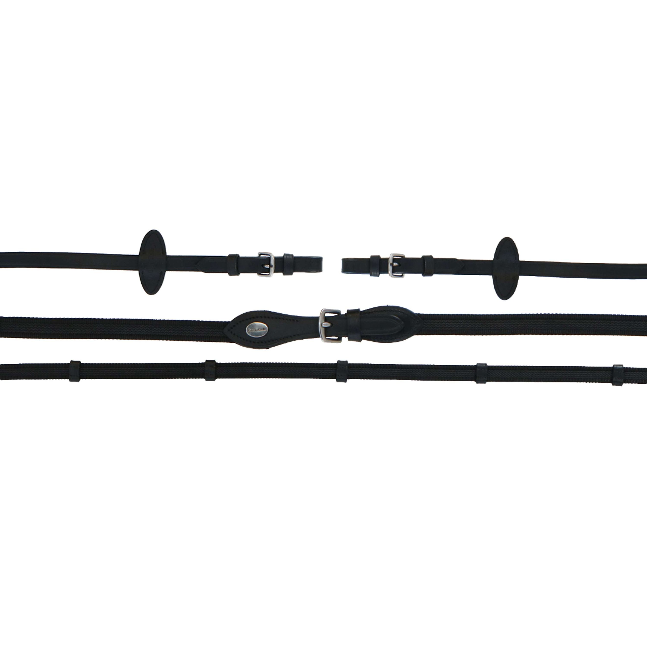 Kavalkade Rein with Stoppers 16mm Black