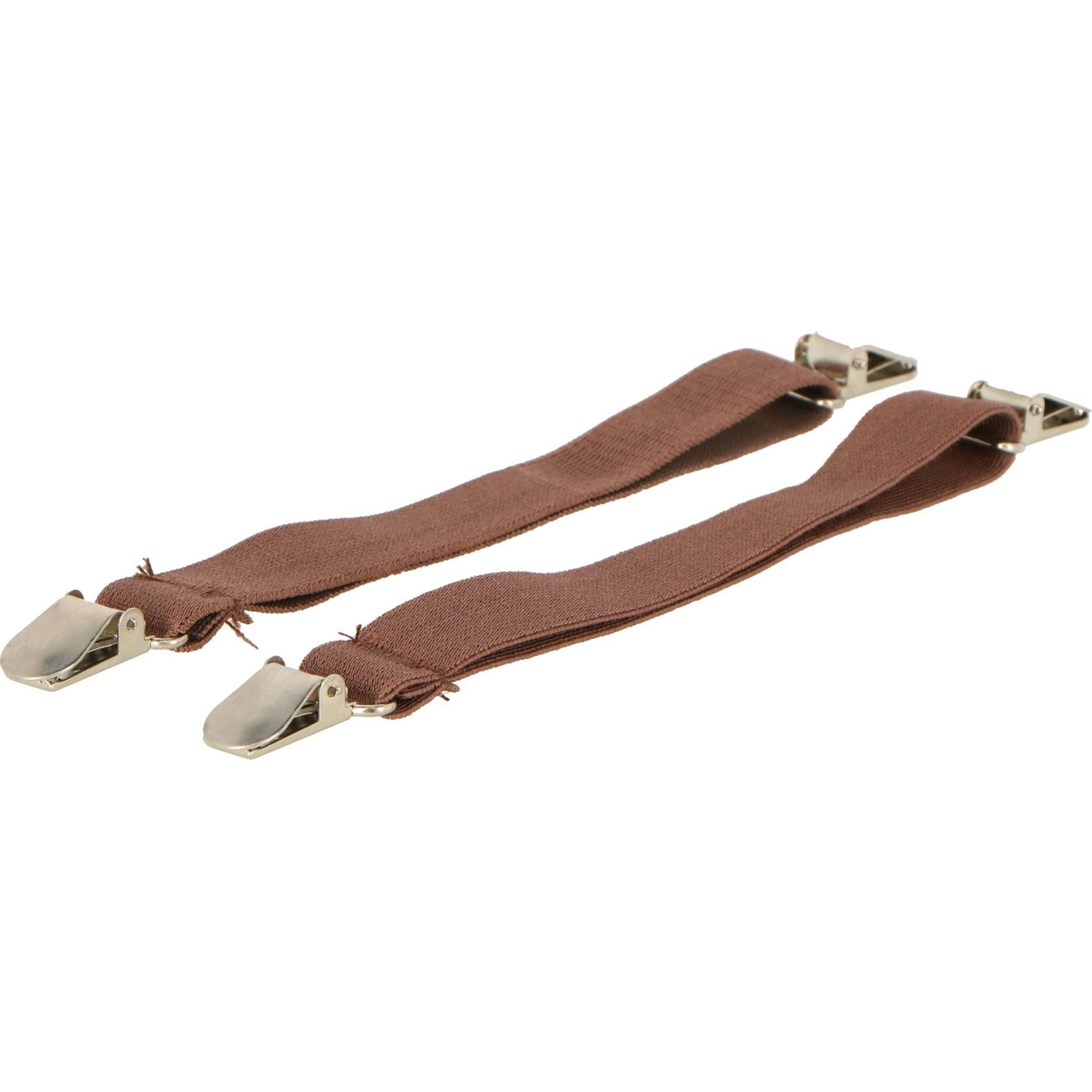 Shires Jodhpur Clips Elastic Brown