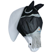 Shires Fly Mask Fine Mesh with Nose Fringe Black