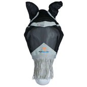 Shires Fly Mask Fine Mesh with Nose Fringe Black