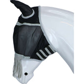 Shires Fly Mask Fine Mesh with Nose Fringe Black