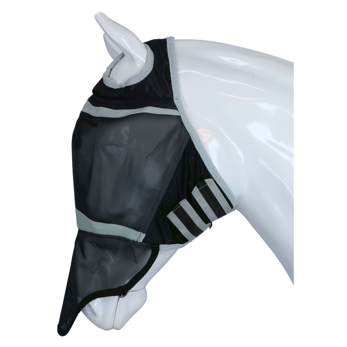 Shires Fly Mask with Nose Protection and without Ears Black