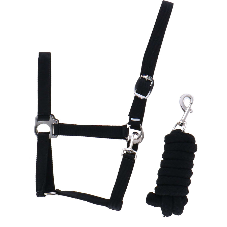 Riding World Halter Set Club with Rope Black
