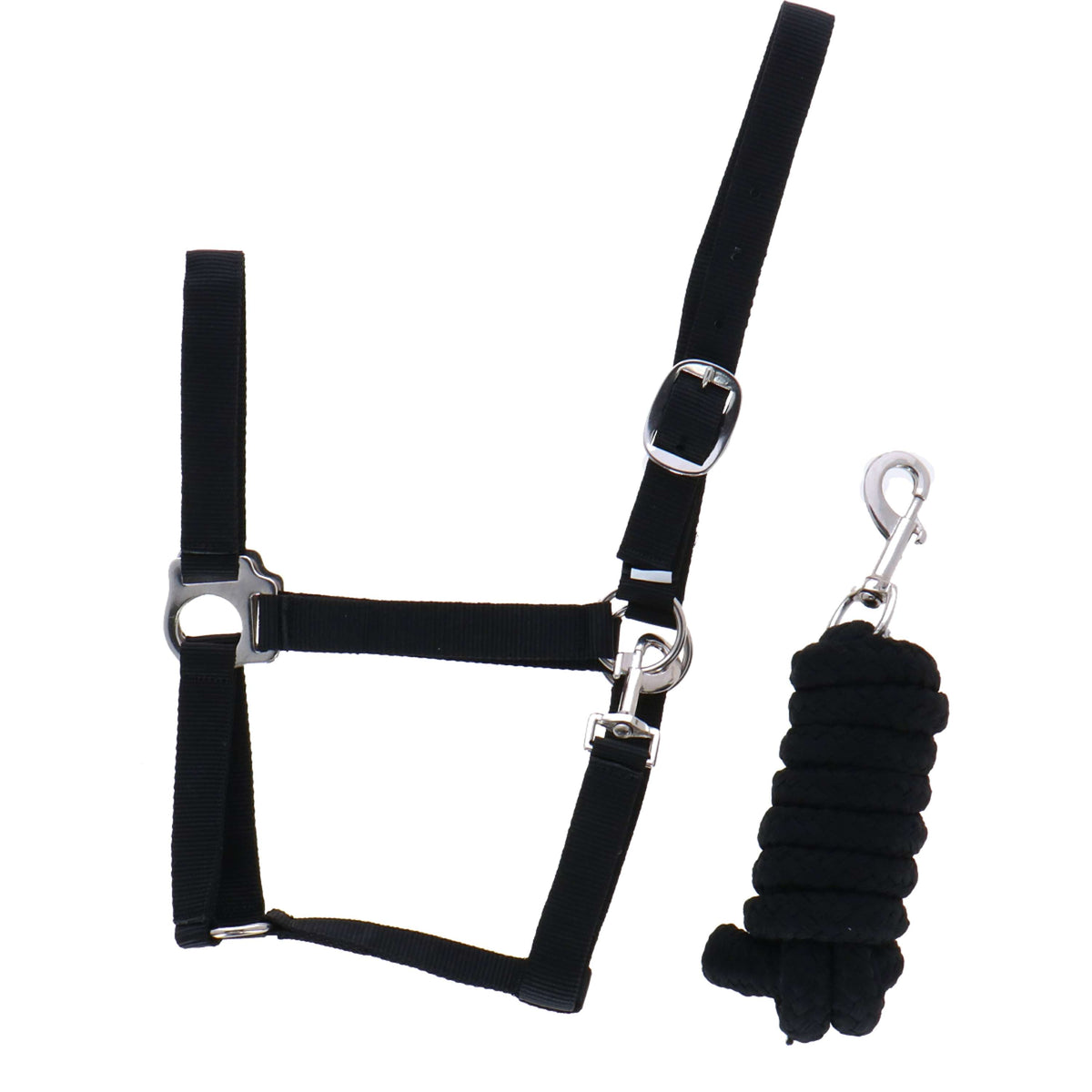 Riding World Head Collar Set Club with Rope Black