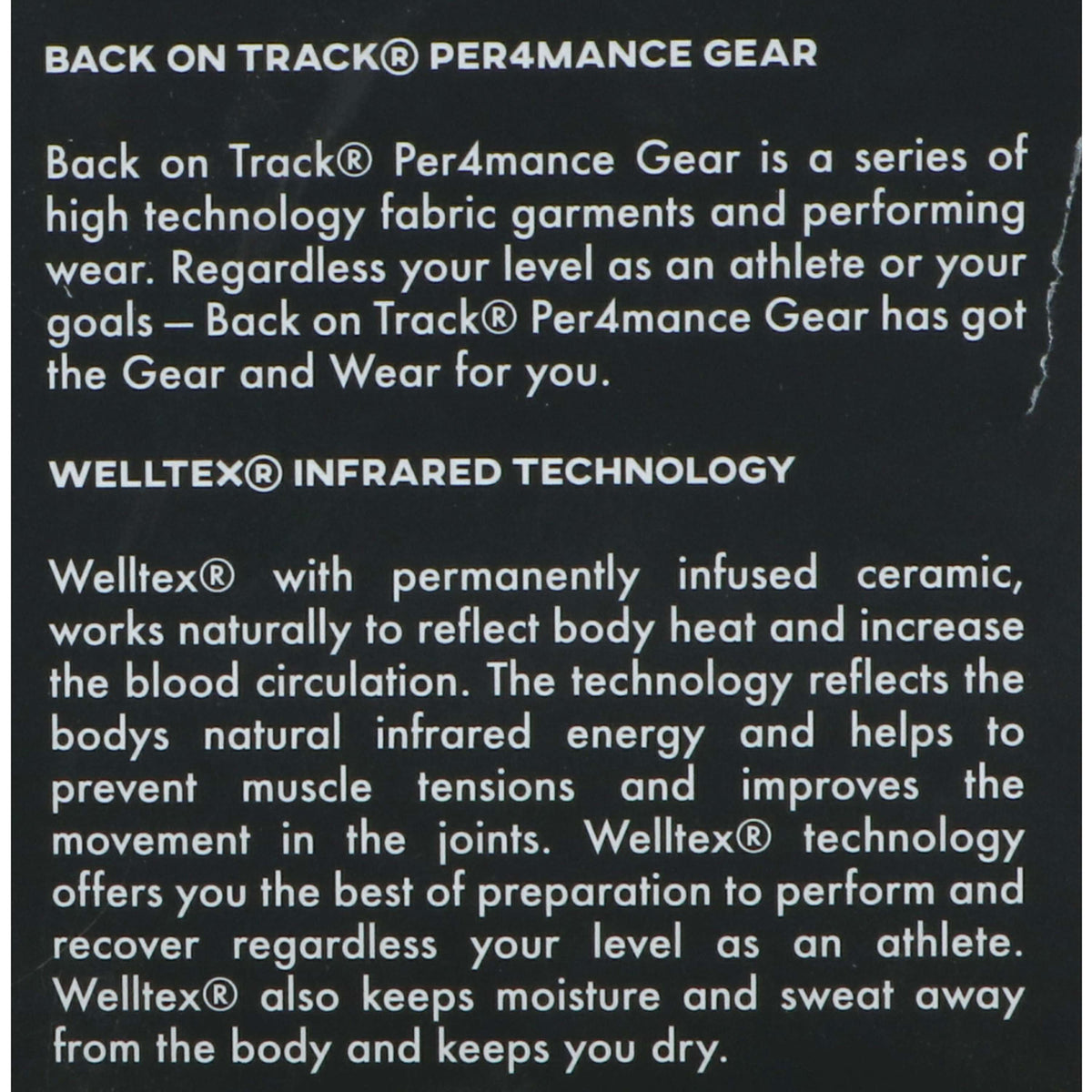 Back on Track P4G Welltex Tape Black