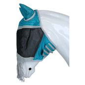 Shires Fly Mask Fine Mesh with Nose Fringe Teal