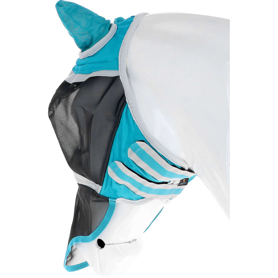 Shires Fly Mask with Ears & Nose Fine Mesh Teal