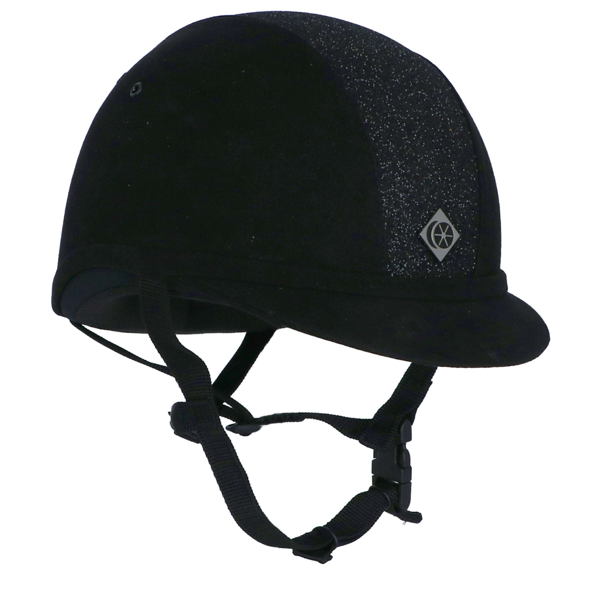 Charles Owen Cap YR8 Sparkly Centre Black/Silver