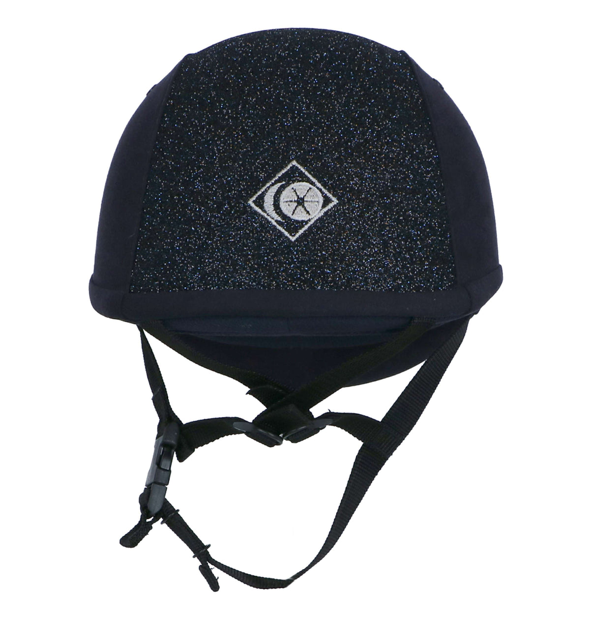 Charles Owen Cap YR8 Sparkly Centre Round Navy