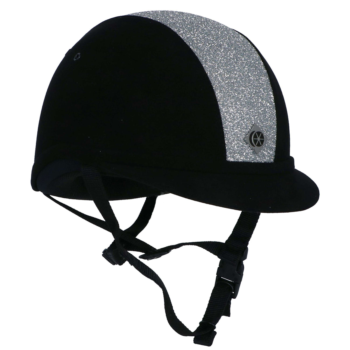 Charles Owen Cap YR8 Sparkly Centre Round Black/Silver