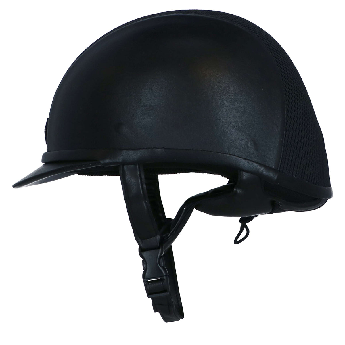 Charles Owen Cap AYR8 PLUS Leather Look Black