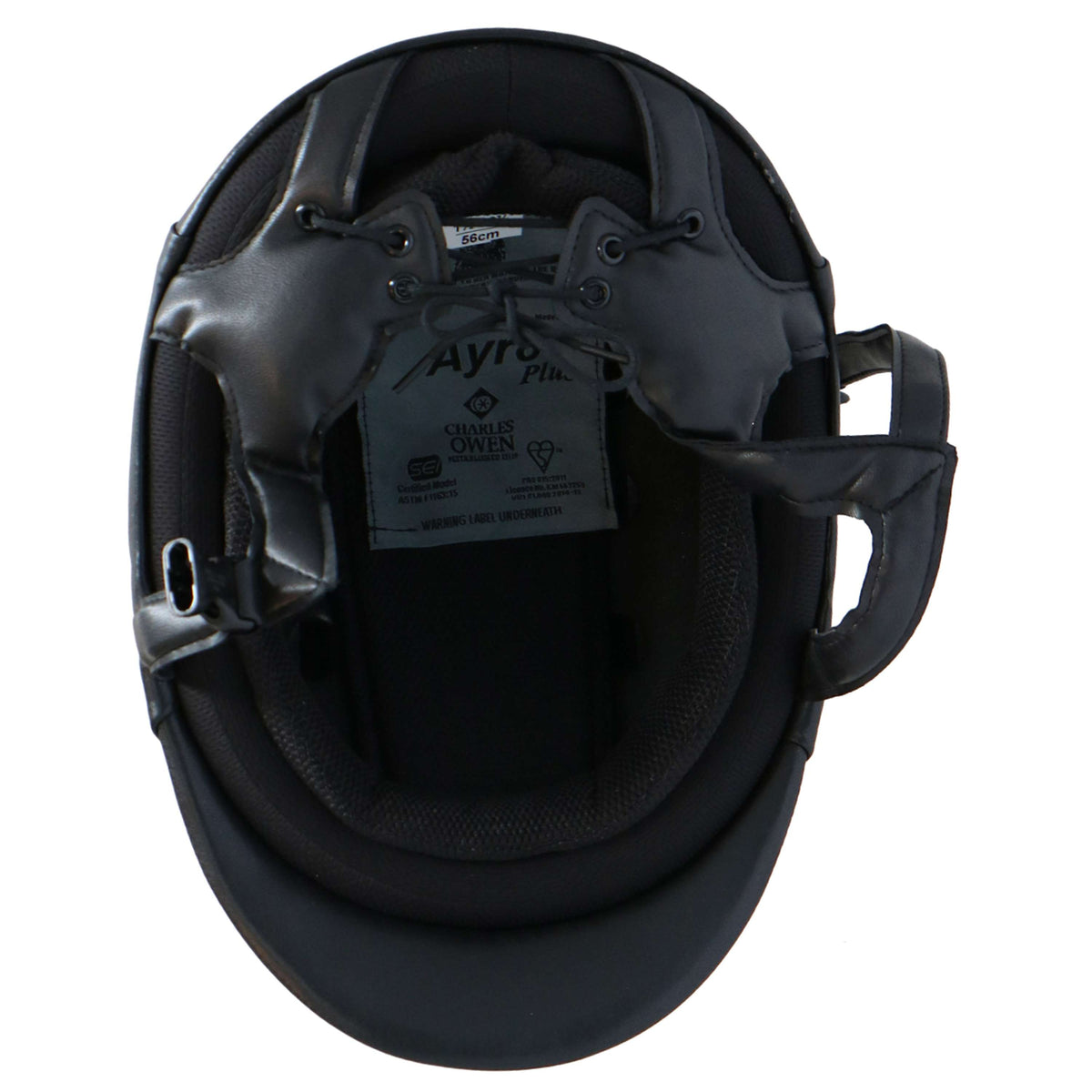 Charles Owen Cap AYR8 PLUS Leather Look Black