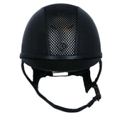 Charles Owen Cap AYR8 PLUS Leather Look Black/Silver