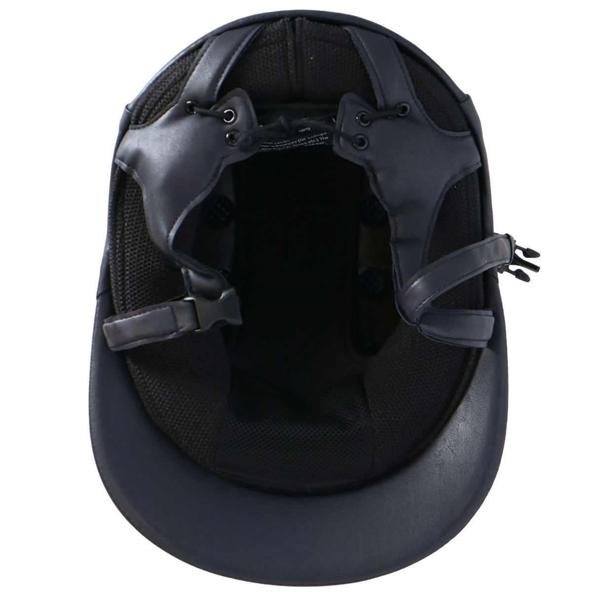 Charles Owen Cap SP8 Plus Leather Look Navy