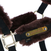 Kentucky Head Collar Nylon Sheepskin Brown