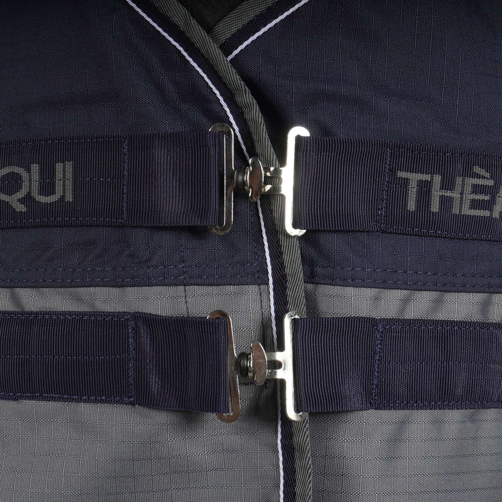 EQUITHÈME Turnout Rug Tyrex High Neck 600D 150g Navy/Grey Dots