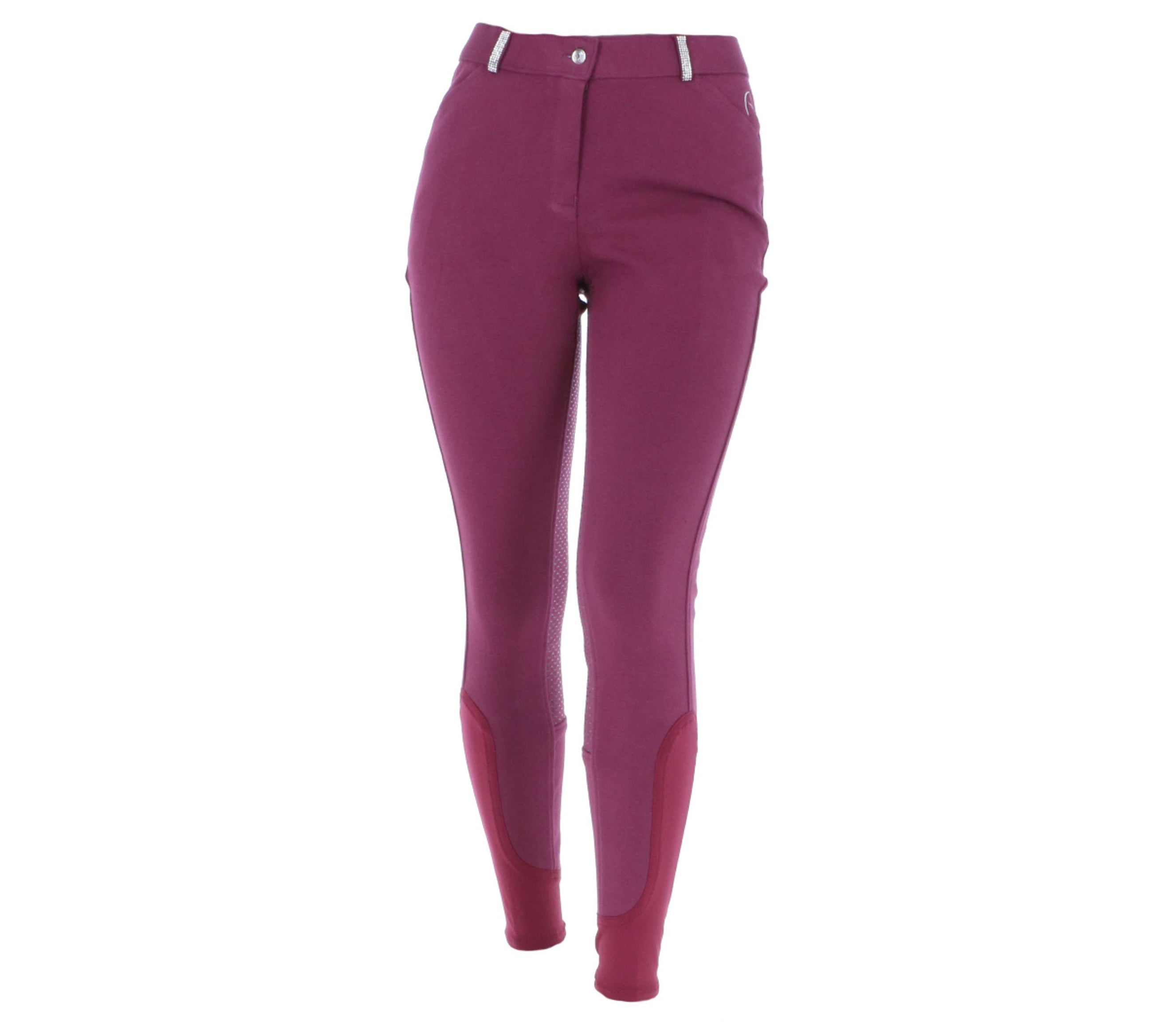 EQUITHÈME Breeches Glam Silicone Seat Burgundy