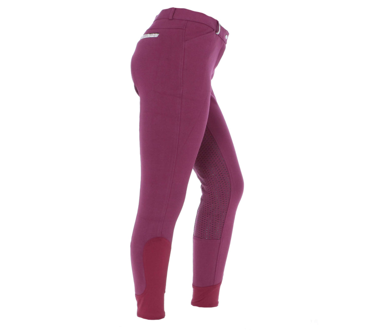 EQUITHÈME Breeches Glam Silicone Seat Burgundy