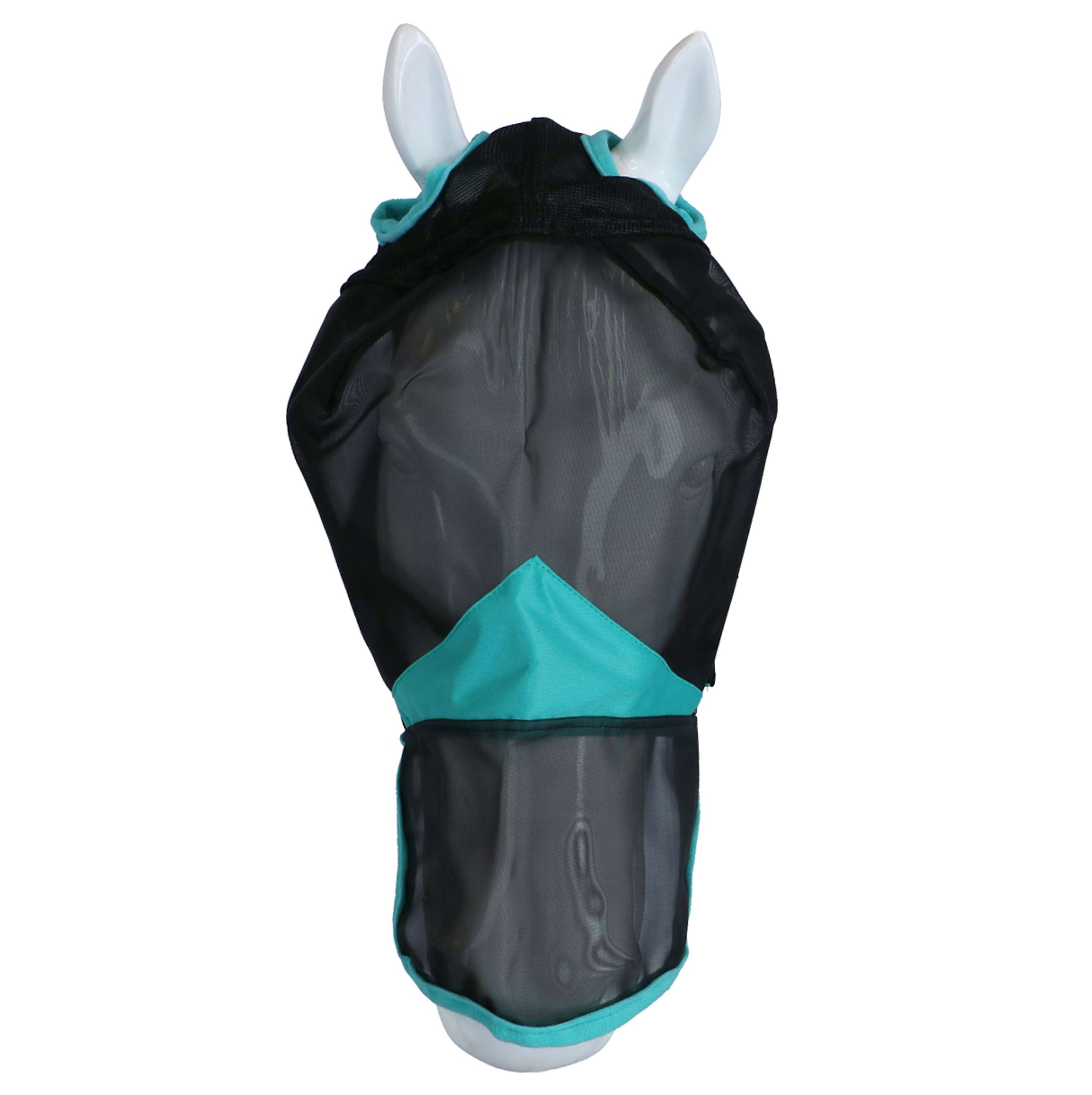 Weatherbeeta Fly Mask Comfitec Fine Mesh with Nose Black / Turquoise