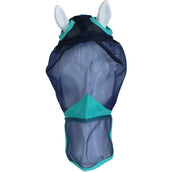 Weatherbeeta Fly Mask Comfitec Fine Mesh with Nose Navy/Turquoise