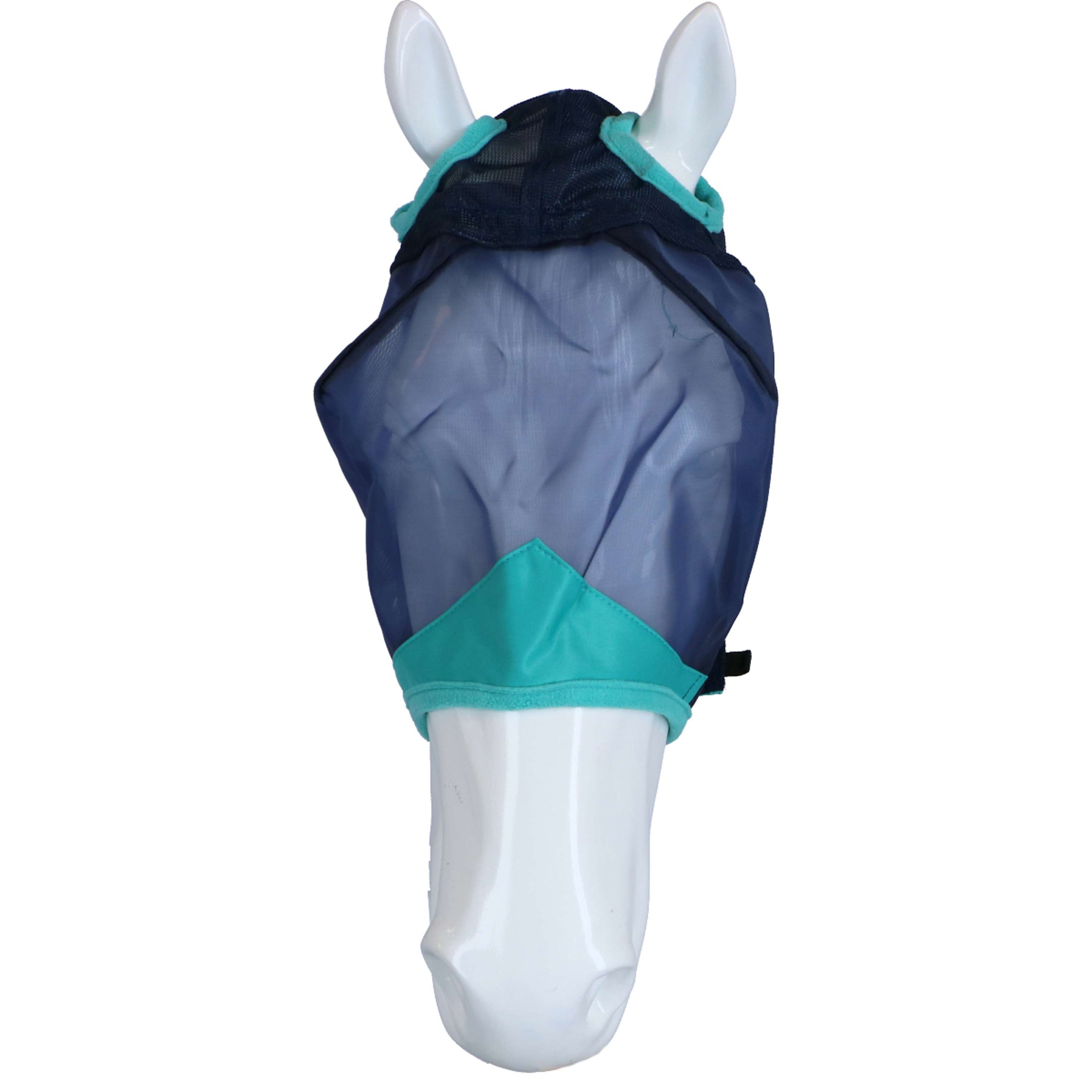 Weatherbeeta Fly Mask Comfitec Fine Mesh Navy/Turquoise