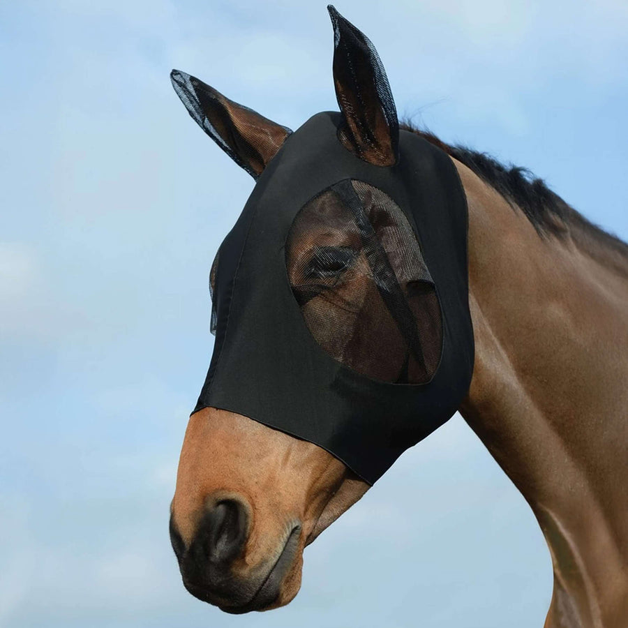 WeatherBeeta Fly Mask Stretch Bug Eye Saver with Ears Black/Black