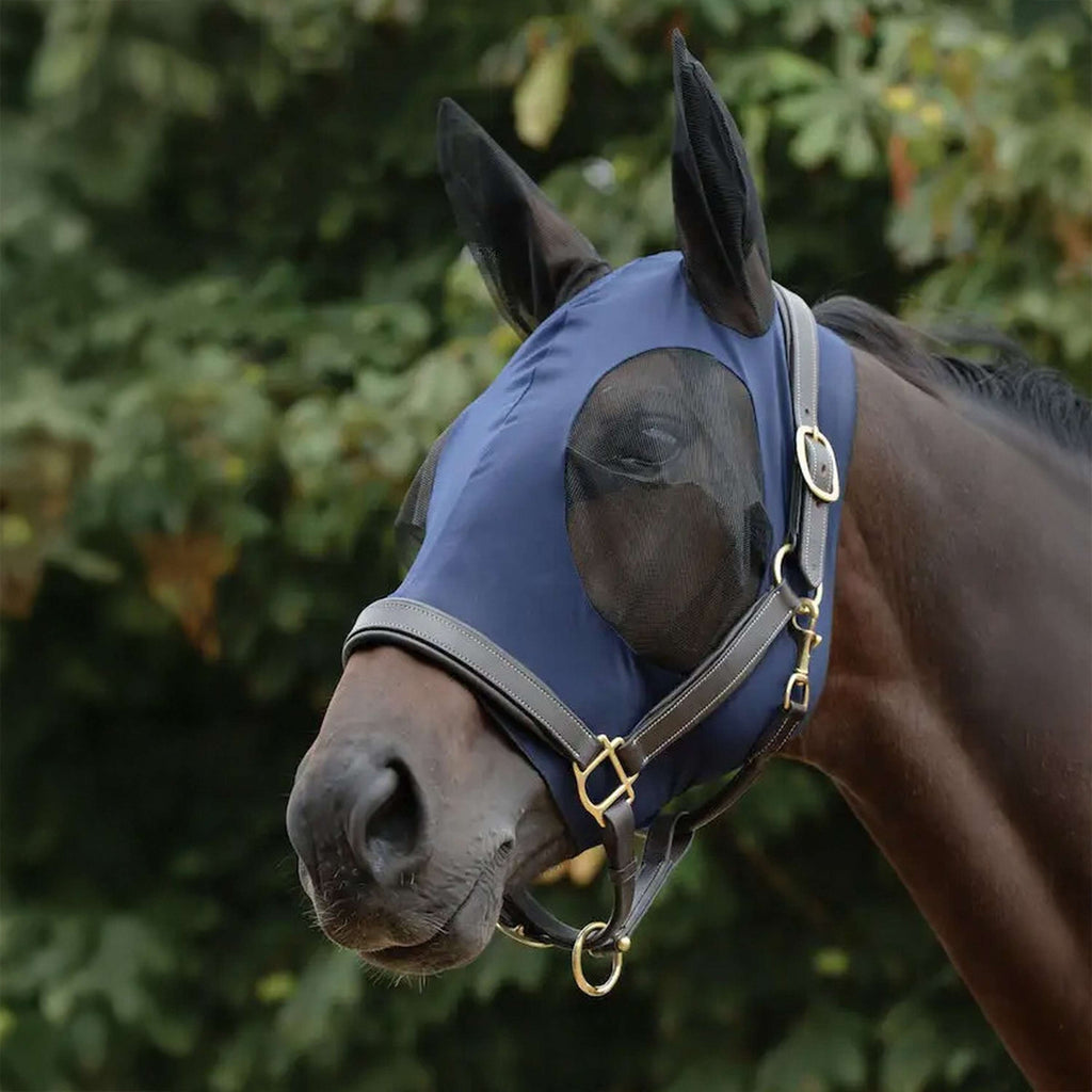 Weatherbeeta Fly Mask Stretch Bug Eye Saver with Ears Royal Blue/Black